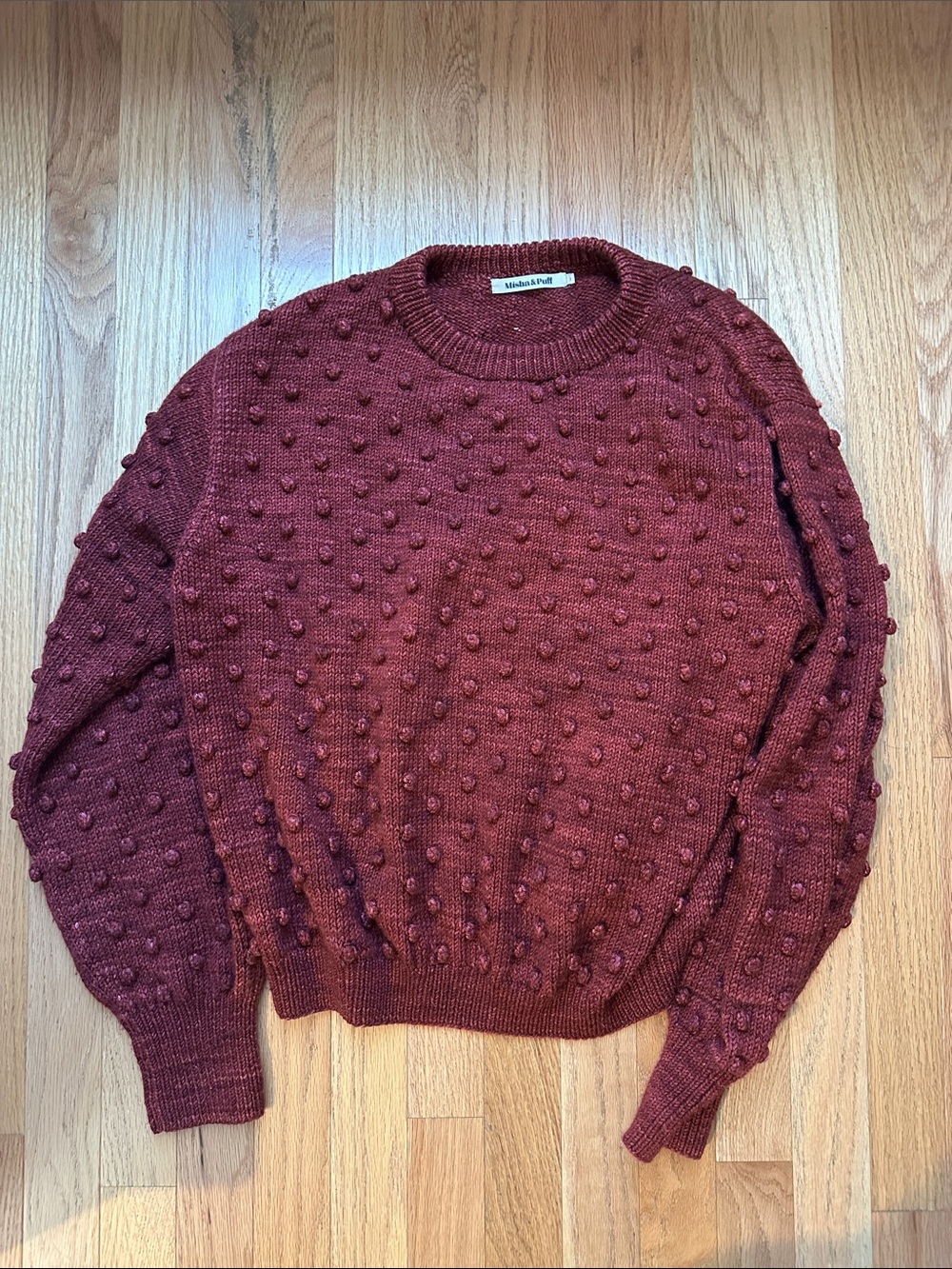 Misha and Puff Wool Popcorn Crew Brick Large